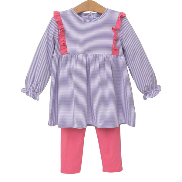 Olivia Pant Set- Lavender Stripe/Pink