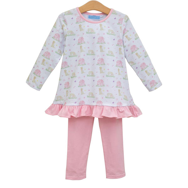 Puppy Pals Ruffle Pants Set