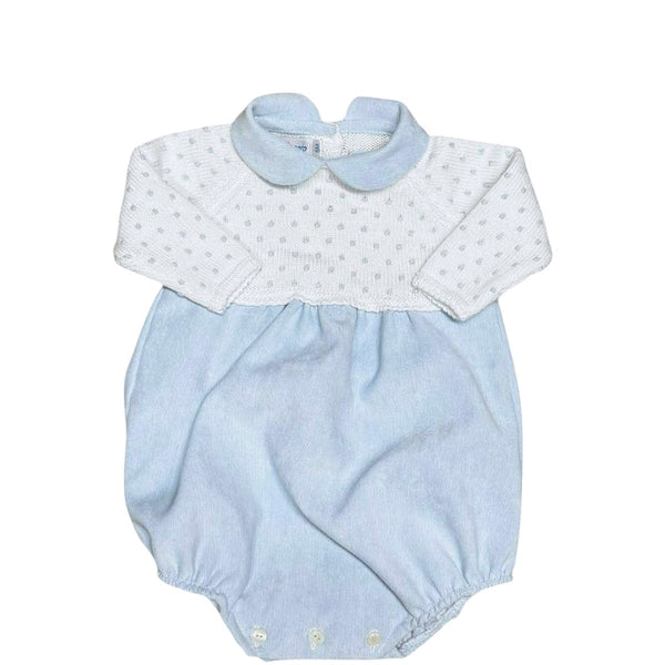 Collar Dot Corduroy Bubble- Blue