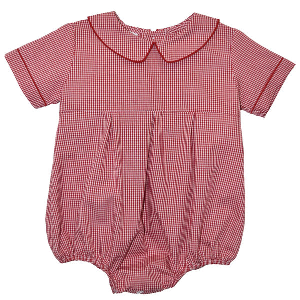 Collared Bubble- Cardinal Red Mini Check