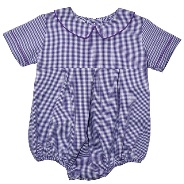 Collared Bubble- Purple Mini Check