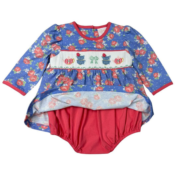 Rosie Posie Par-Tea Smocked Skirted Bubble