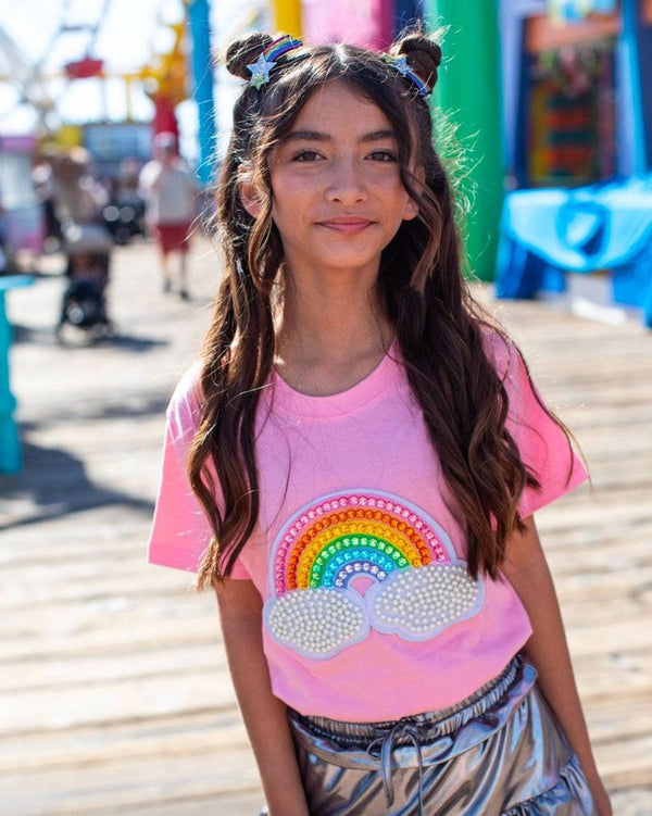 Pink Rainbow Pearl Patch T-Shirt