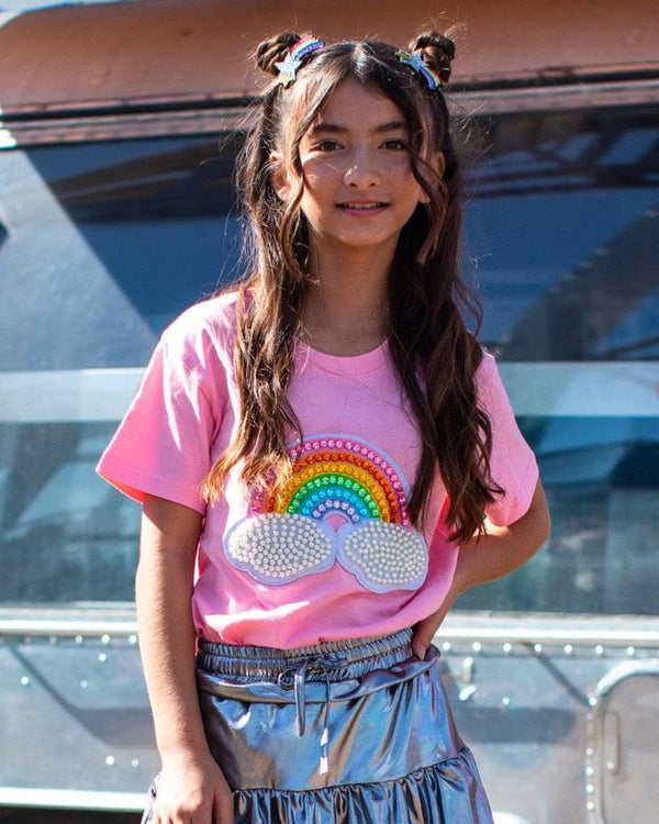 Pink Rainbow Pearl Patch T-Shirt