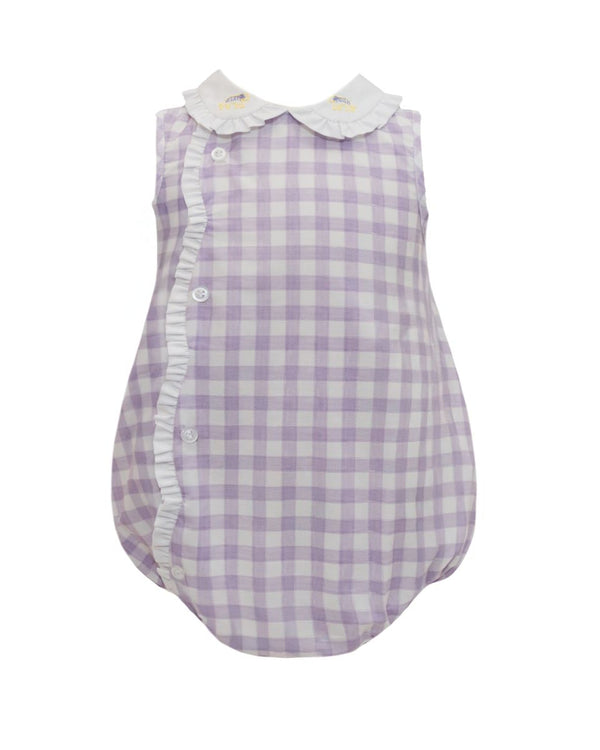 Watercolor Gingham Tiger Scallop Bubble