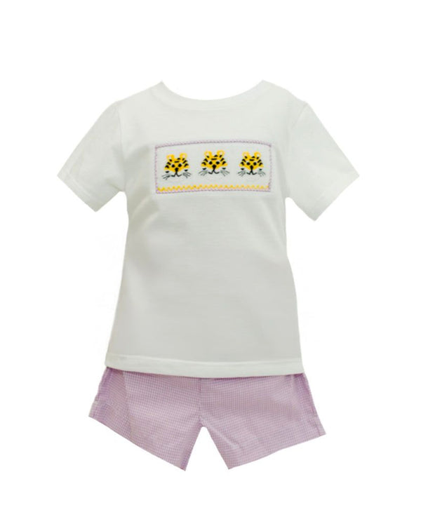 Lavender Tiger Smock Short Set