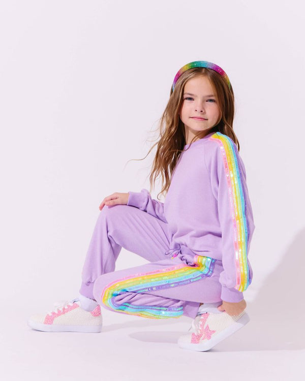 Lavender Rainbow Sequin Set