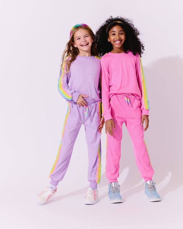 Lavender Rainbow Sequin Set