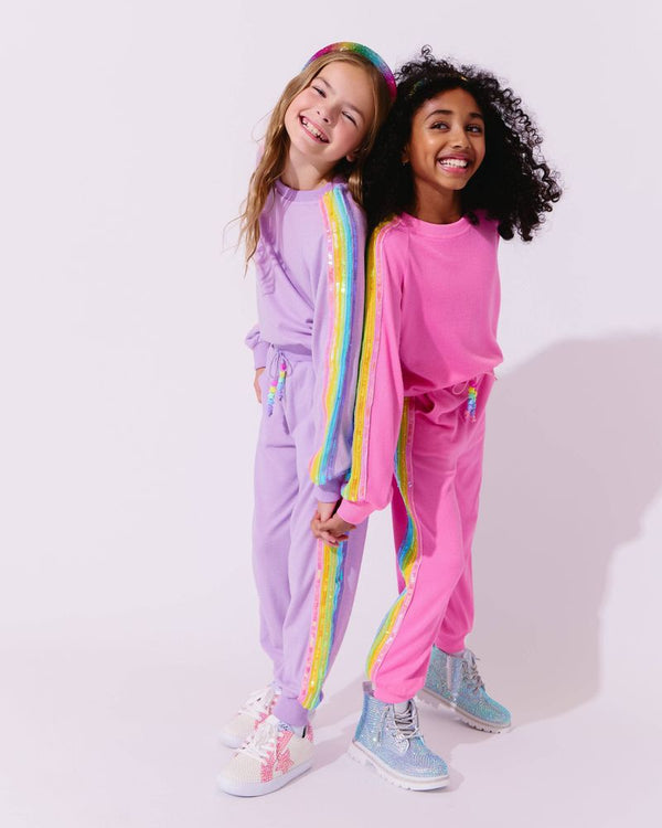 Lavender Rainbow Sequin Set