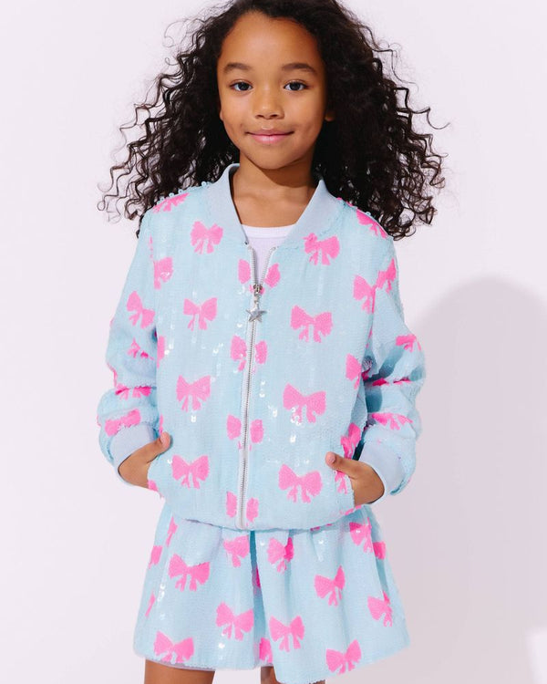 Pretty In Bows Sequin Bomber