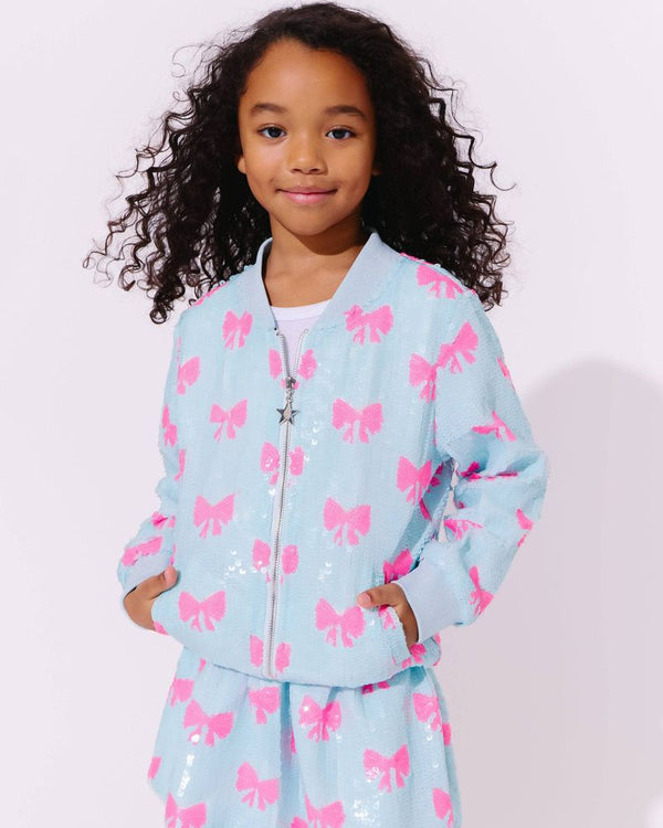 Pretty In Bows Sequin Bomber