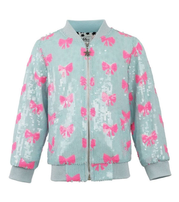 Pretty In Bows Sequin Bomber