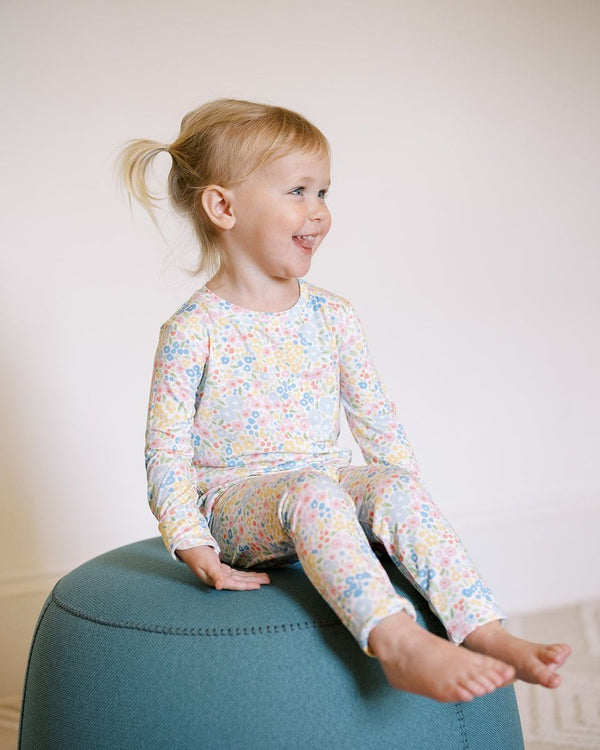 Pajama Set 2 Piece - Multi-Colored Flower