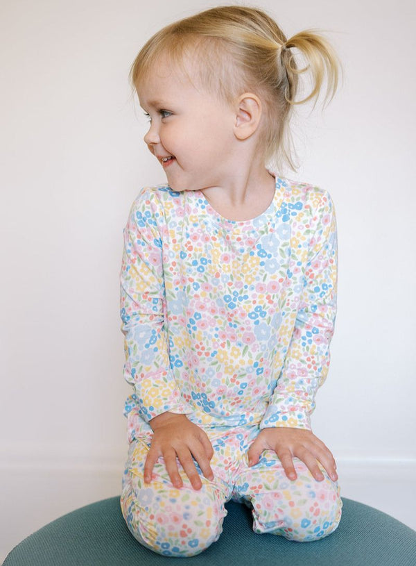 Pajama Set 2 Piece - Multi-Colored Flower