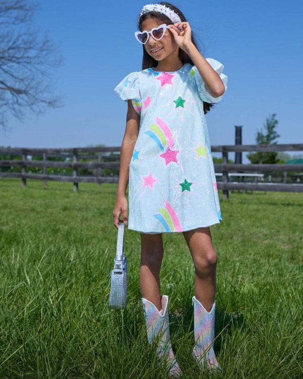 Rainbow Shooting Star Sequin Dress