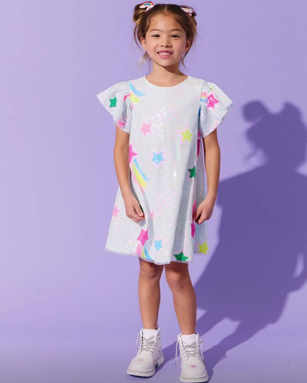 Rainbow Shooting Star Sequin Dress