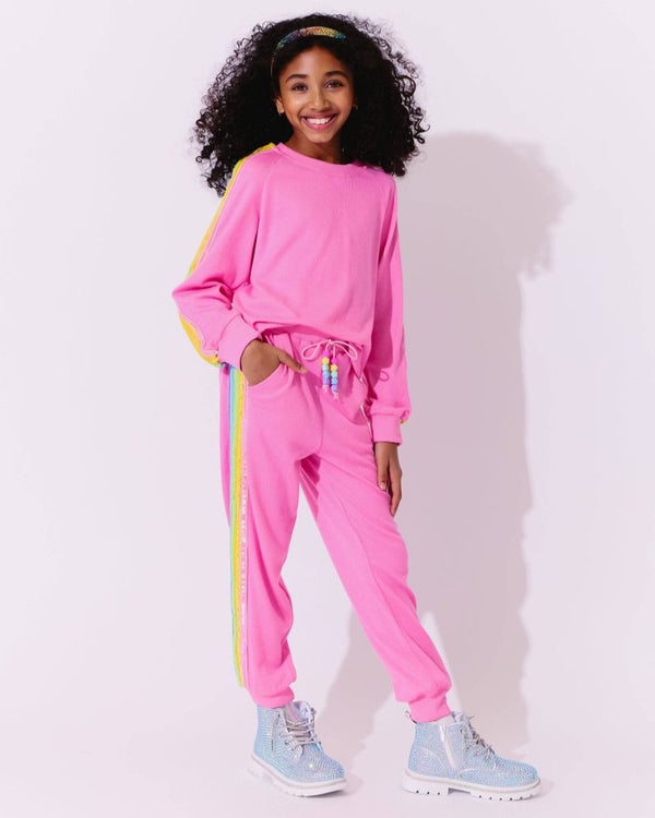 Pink Rainbow Sequin Set