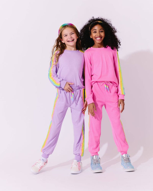 Pink Rainbow Sequin Set
