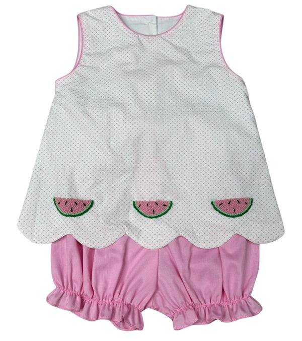 Watermelon Scallop Bow Back Bloomer Set