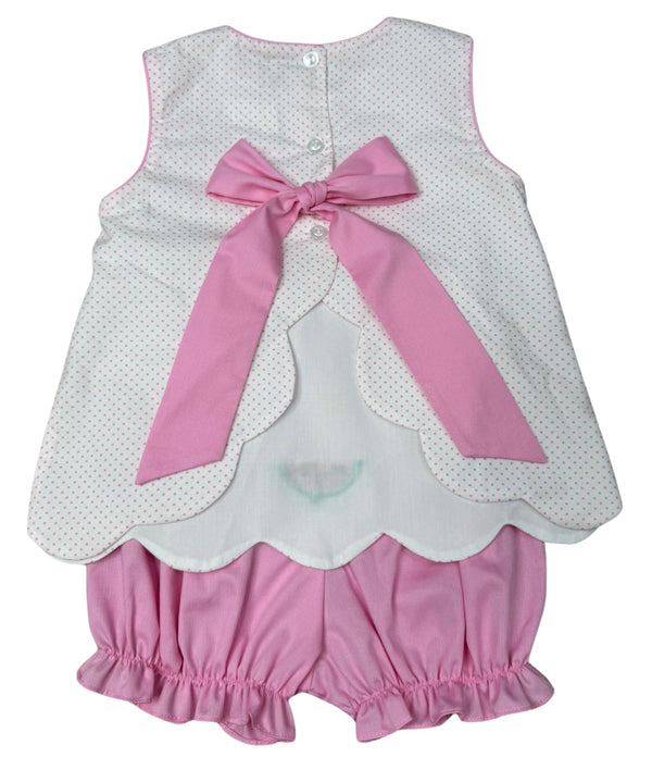 Watermelon Scallop Bow Back Bloomer Set
