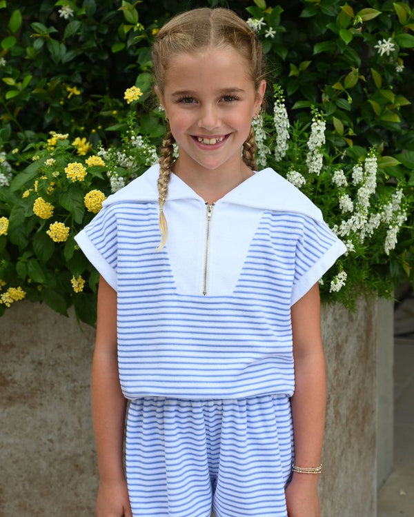 Callie Top- Blue/White Stripe