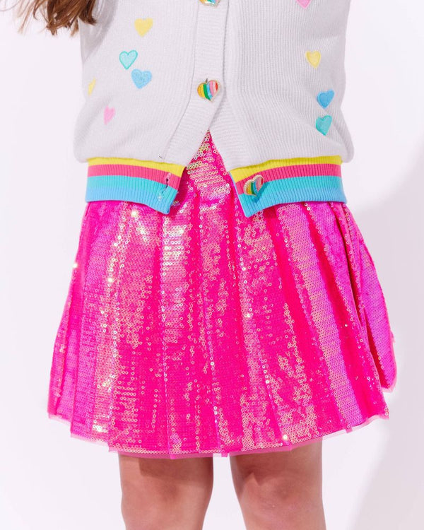 Shimmer Sequin Skirt- Pink