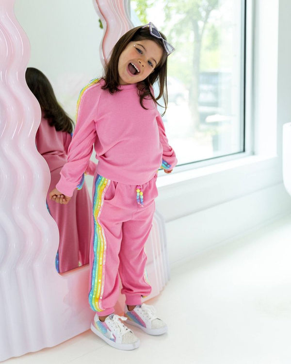 Pink Rainbow Sequin Set