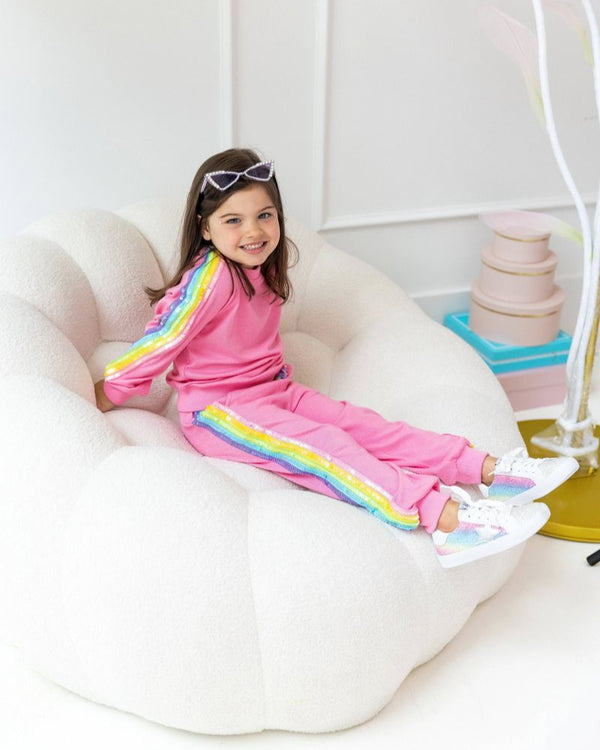 Pink Rainbow Sequin Set