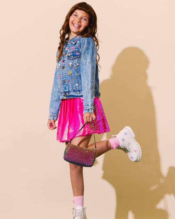 Shimmer Sequin Skirt- Pink