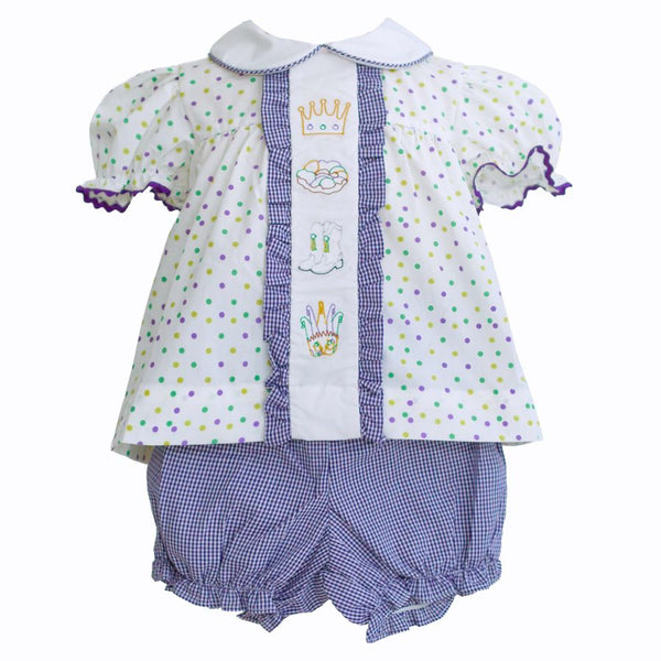 Heidi Embroidered Mardi Gras Icons Bloomer Set