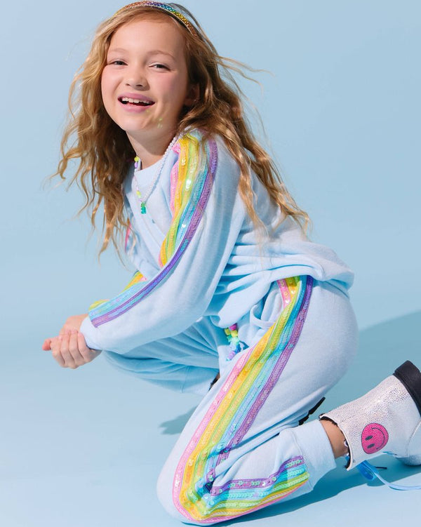 Blue Rainbow Sequin Set