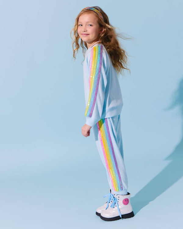 Blue Rainbow Sequin Set