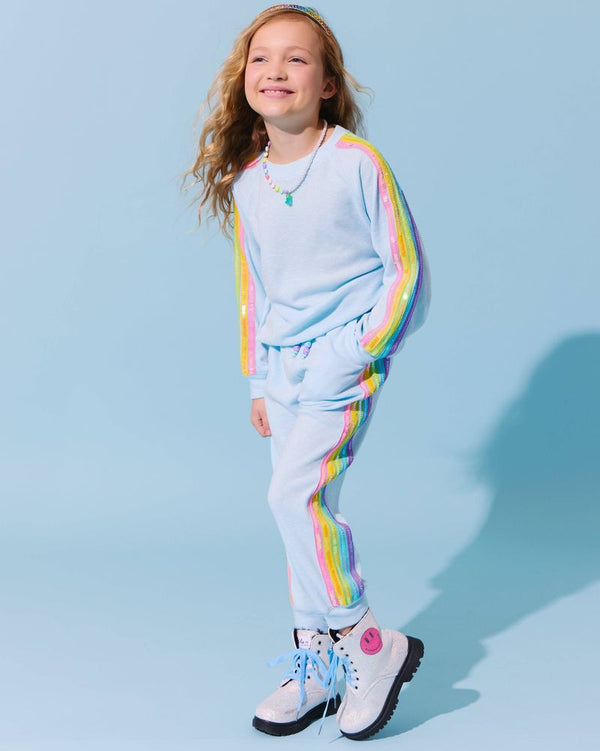 Blue Rainbow Sequin Set