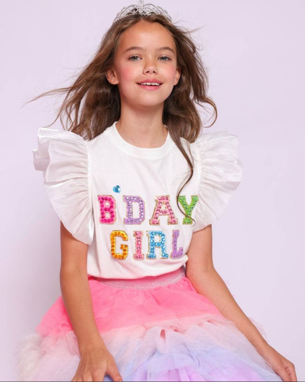 Birthday Girl Gem Ruffle Shirt