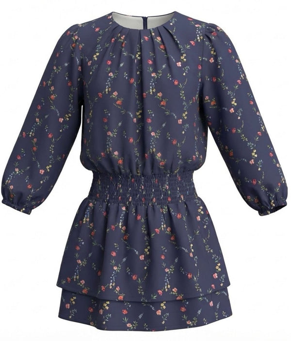 Ruby Dress- Navy Vine