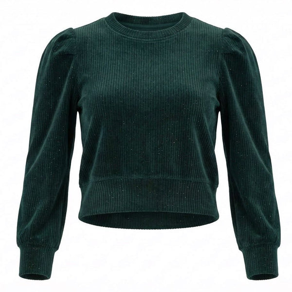 Peyton Top- Dark Green Velour