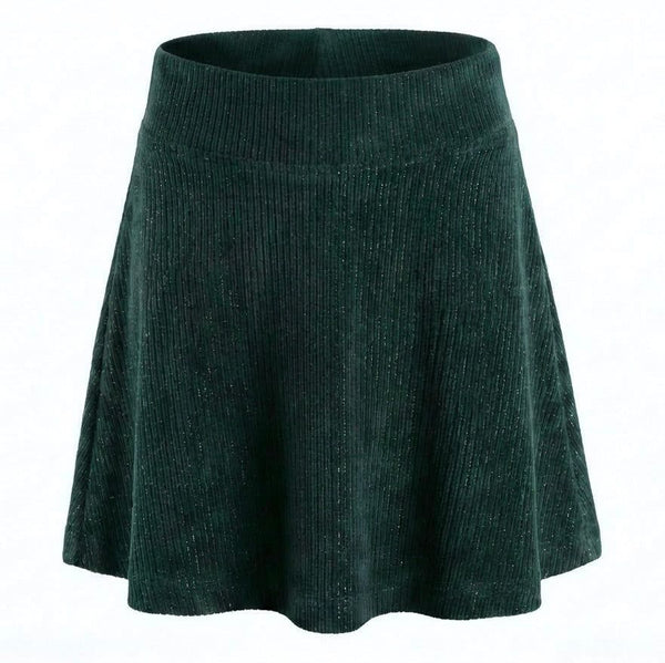 Libba Skirt- Dark Green Velour