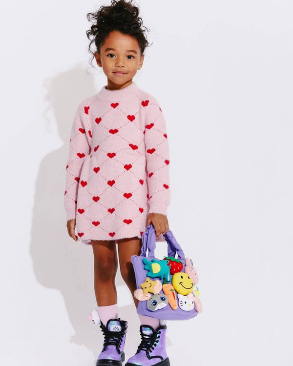 Sweetheart Sweater Dress- Pink