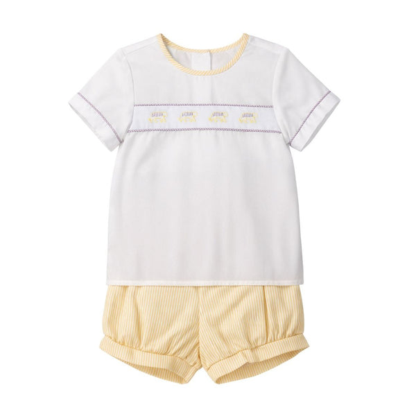 Wyatt Banded Short Set- Yellow Tiger Stripe