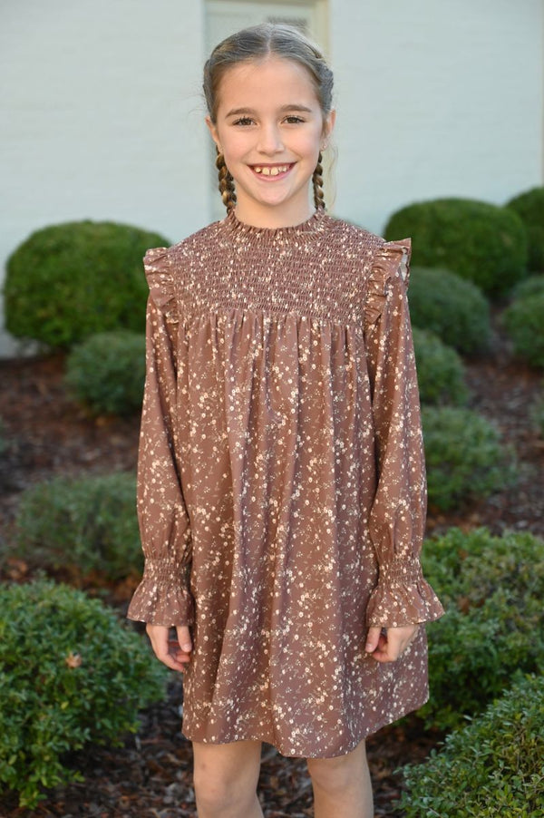 Lottie Dress- Brown Sugar Blooms