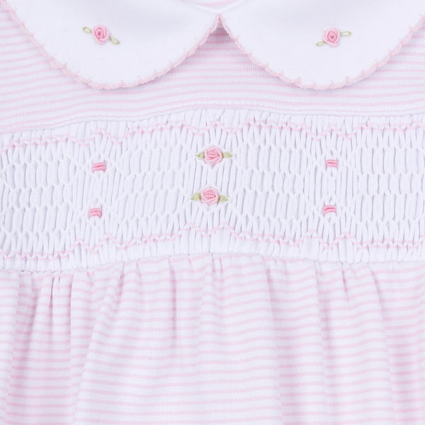Anna Smocked Collared S/S Dress- Pink