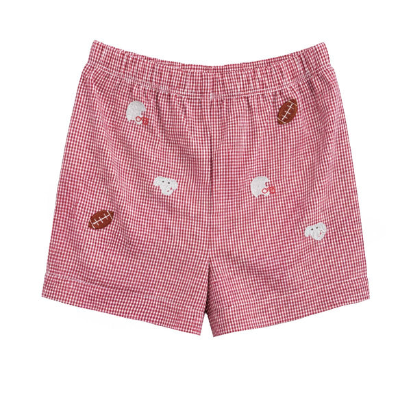 Stephen Pocket Short Set- All Over Embroidery Crimson Elephants