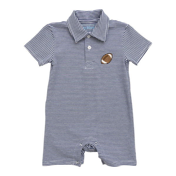 Football Polo Romper- Navy