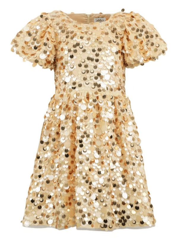 Sweet Shimmer Party Dress- Golden Wishes
