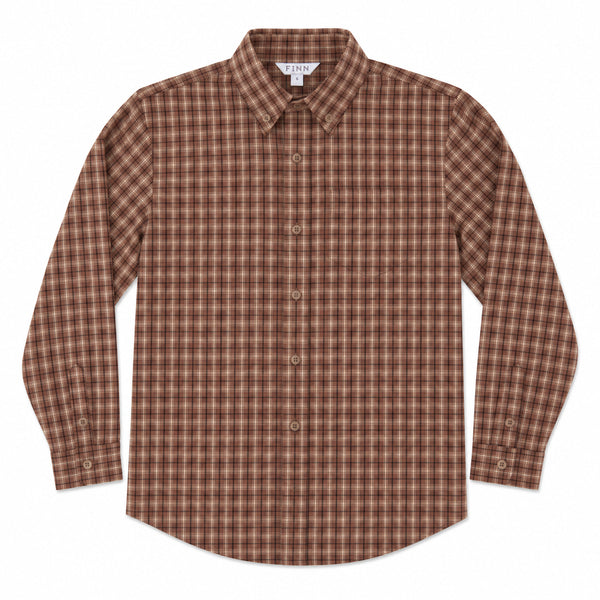 Pierfront Buttondown- Saddle Plaid