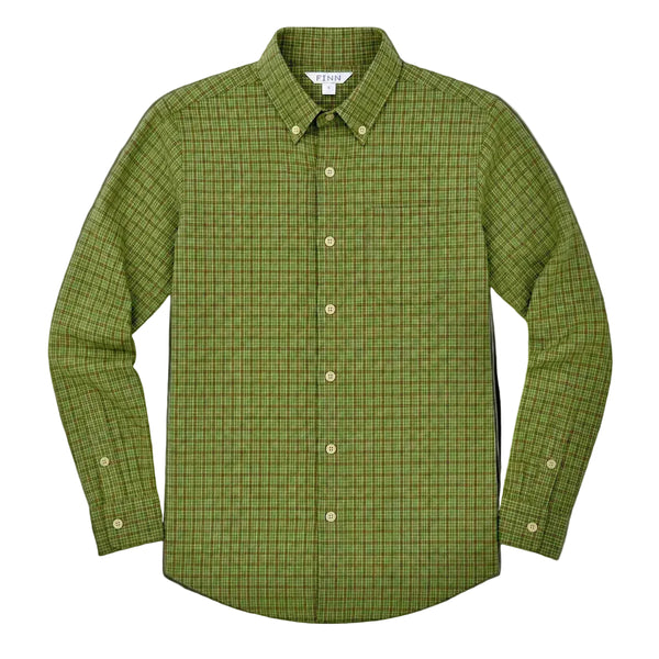 Pierfront Performance Buttondown- Evergreen Plaid