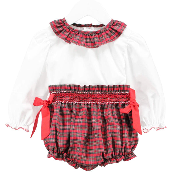 Red Christmas Plaid Sarah Diaper Set