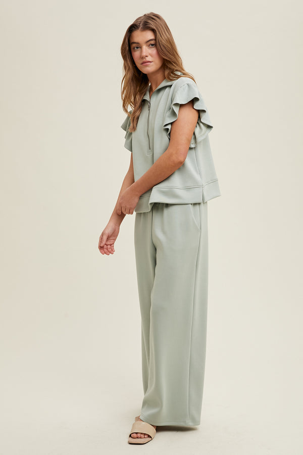 Scuba Pants Set- Dark Sage