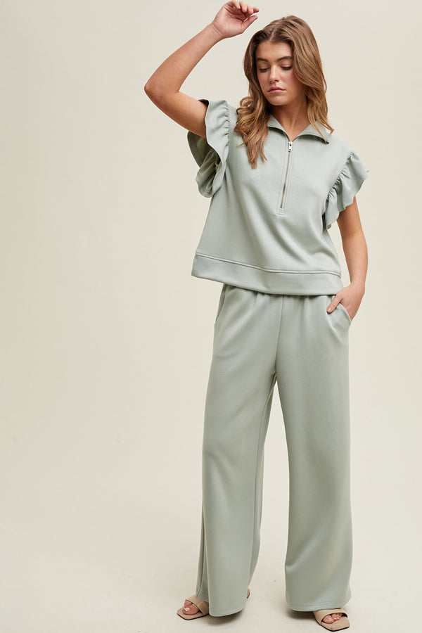 Scuba Pants Set- Dark Sage