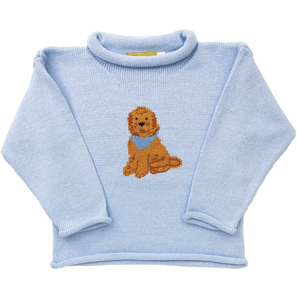 Goldendoodle Sweater- Sky Blue